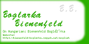 boglarka bienenfeld business card